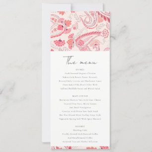 Modern Paisley Typography Bröllop-menykort Inbjudningar