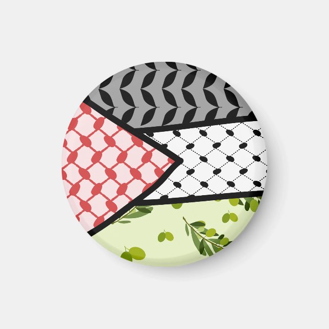Modern Palestine Keffiyeh Falastin Magnet (Framsidan)