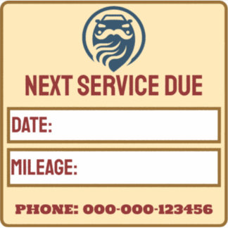 Modern påminnelse om bilservice klistermärken