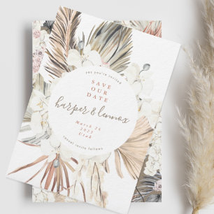 Modern Pampas Boho Beach Sommardestination Spara Datumet