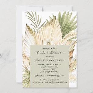 Modern Pampas Grass Blommigt Bouquet Möhippa Inbjudningar