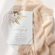 Modern Pampas Grass & Calligraphy Bröllop