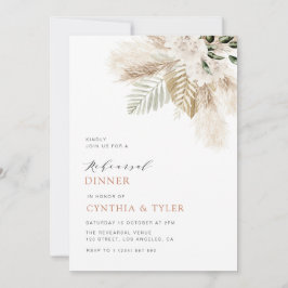 modern pampas greenery boho blommigt rehearsal inbjudningar