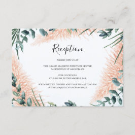 Modern Pampas Greenery Foliage Wedening Reception Tilläggskort