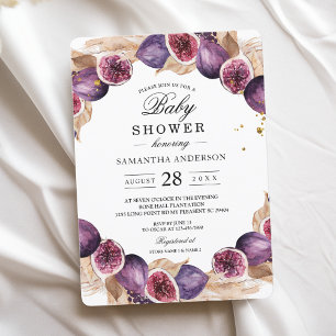 Modern Pampas & Lila Figs Beauty Ram Inbjudningar