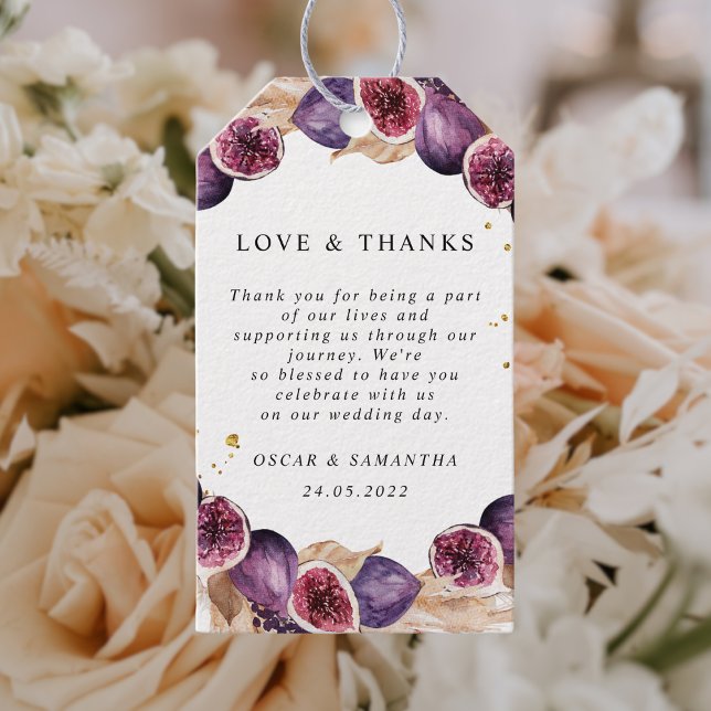 Modern Pampas & Lila Figs Beauty Ram Presentetikett (Skapare uppladdad)