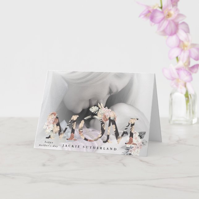 Modern Pampas MAMMA blommor Mors dag Kort (Orkide)