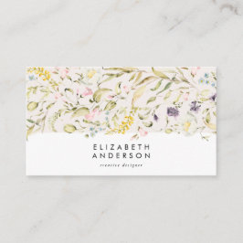 Modern Pampas Vår Wildbloms Blommigt Corporate Visitkort