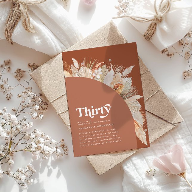 Modern pampasgräs 30års födelsedag terracotta (Skapare uppladdad)