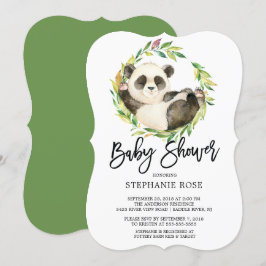 Modern Panda Bear Baby Shower-inbjudan Inbjudningar
