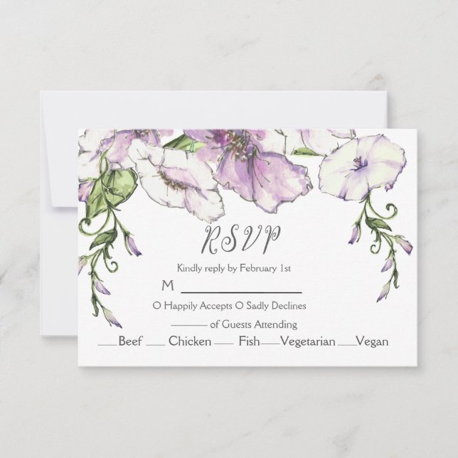 Modern Pansy Bröllop OSA Kort (Framsida)