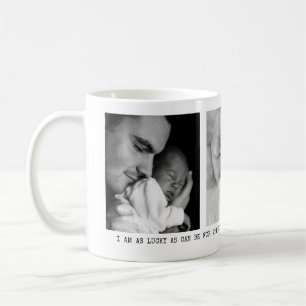 Modern, Pappa, 3 foton, personlig  Kaffemugg