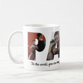 Modern PAPPA 4 Photo Collage Lycklig Fars dag Kaffemugg