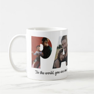 Modern PAPPA 4 Photo Collage Lycklig Fars dag Kaffemugg