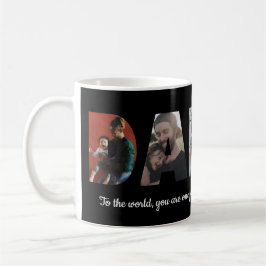 Modern pappa 5 Photo Collage Fars dag Black Kaffemugg