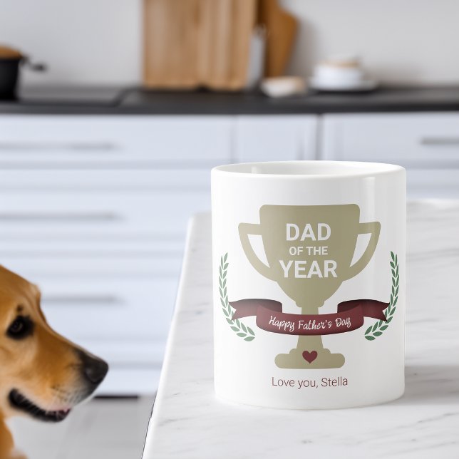 Modern Pappa Årets Trofé Fars Dag Jumbo Mugg (Modern Dad Of The Year Trophy Father's Day Giant Coffee Mug)