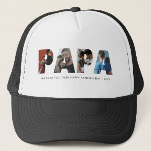 Modern PAPPA Chic Photo Collage Lycklig Fars dag Keps