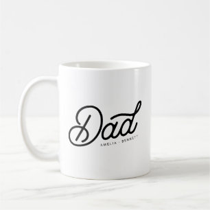 Modern Pappa Coola Script med Kids Namn Kaffemugg