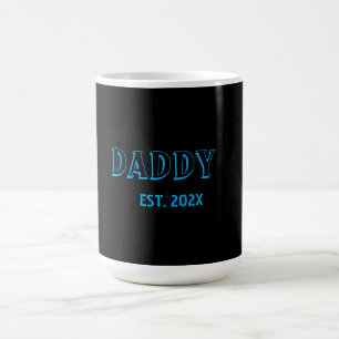 Modern Pappa Est År Fars Dag Fet Blå Magisk Mugg