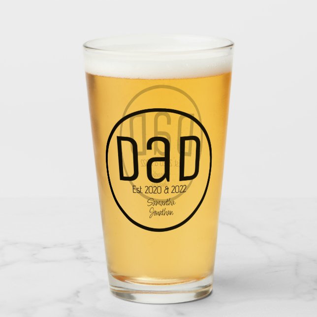 Modern Pappa Etablerad Enkla Barn Namn Glaskopp (Framsida fylld)
