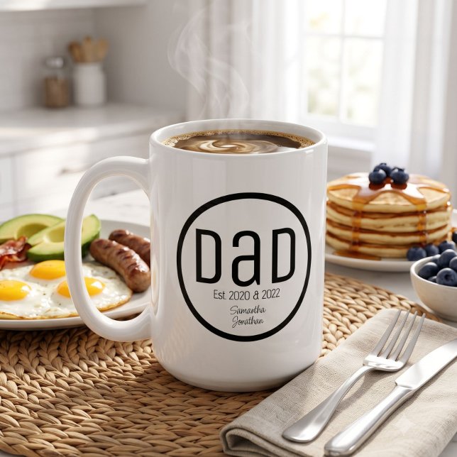Modern Pappa Etablerad Enkla Barn Namn Kaffemugg (Skapare uppladdad)