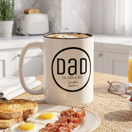 Modern Pappa Etablerad Enkla Barn Namn Två-Tonad Mugg