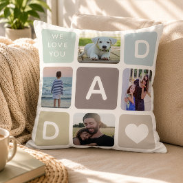 Modern Pappa Foto Collage Fars Dag Söt Familj Kudde