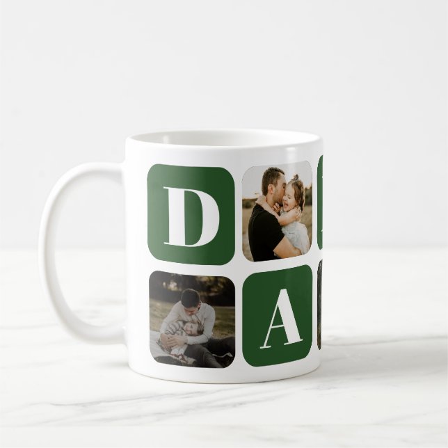 Modern Pappa Foto Collage Kaffemugge Kaffemugg (Vänster)