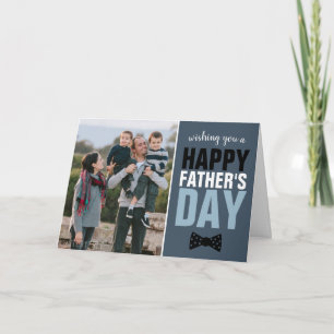 Modern Pappa-marinblå Bow Tie Lycklig Fars dag Kort