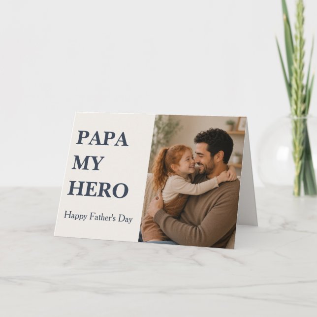 Modern pappa min hjälte Fotokort - Fars dag Kort (Framsida)