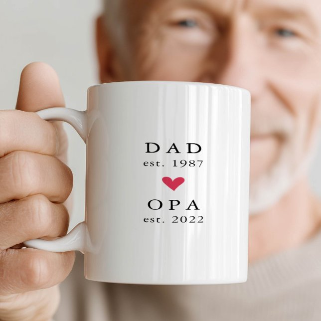 Modern Pappa | Opa År Est. Kaffe Mugg (Skapare uppladdad)