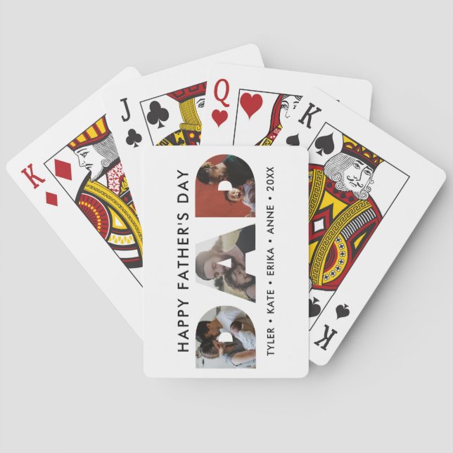 Modern PAPPA pappa Photo Collage Cutout Fars dag Casinokort (Baksidan)