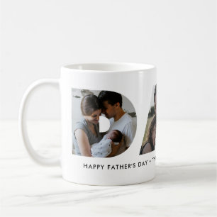 Modern PAPPA pappa Photo Collage Cutout Fars dag Kaffemugg
