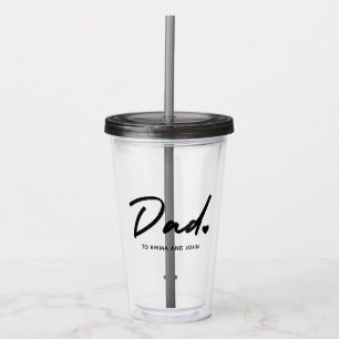 Modern Pappa-skript Barn Namn Take Away Mugg