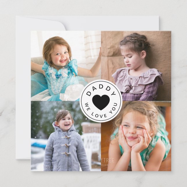 Modern pappa Vi Kärlek You Heart Photo (Framsida)