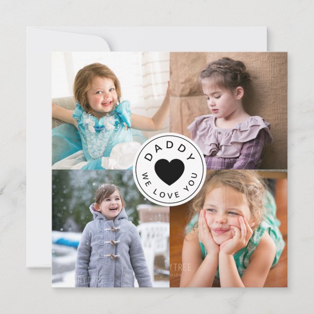 Modern pappa We Kärlek You 4 Photo Collage (Framsida)