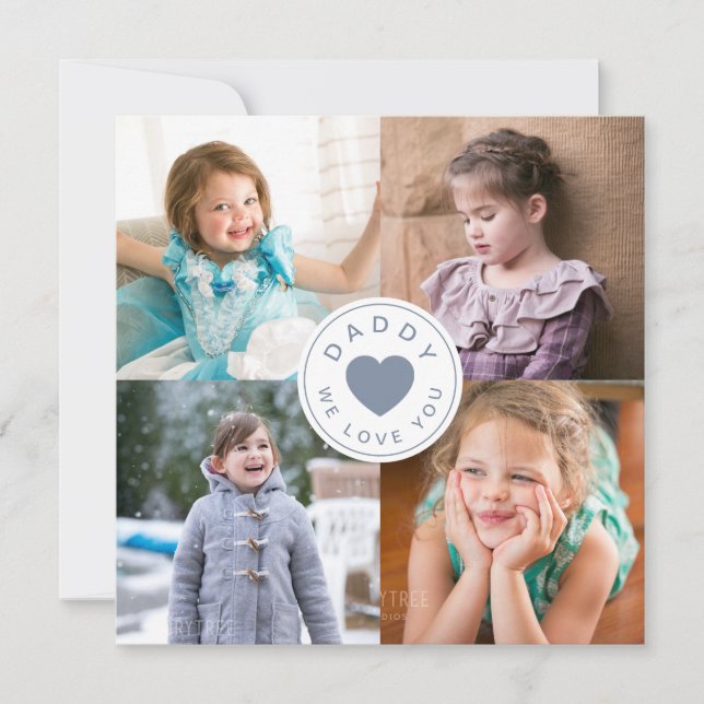 Modern pappa We Kärlek You Photo Collage (Framsida)