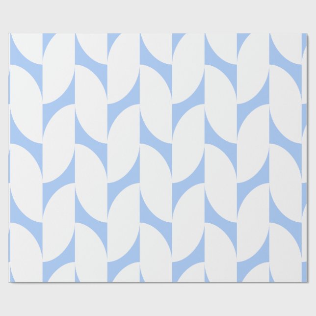 Modern Papper för blått och vitt geometriskt radby Presentpapper (Platt)