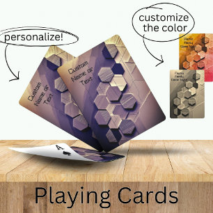 Modern Papper och Wood 3D Hexagon Anpassningsbar T Casinokort