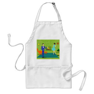 Modern par Apron i mitten av århundradet Förkläde