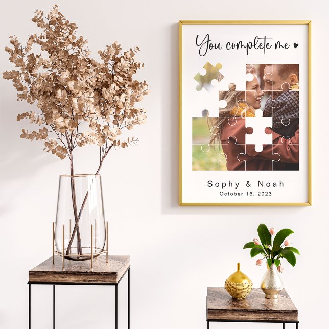 Modern par Bröllop Photo | Fotopussel Poster (Skapare uppladdad)