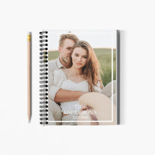 Modern par Collage Photo & Minimal Family Gift Anteckningsbok