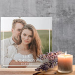 Modern par Collage Photo & Minimal Family Gift Kakelplatta<br><div class="desc">Modern par Collage Photo & Minimal Family Gift</div>