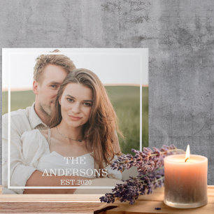 Modern par Collage Photo & Minimal Family Gift Kakelplatta