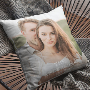 Modern par Collage Photo & Minimal Family Gift Kudde