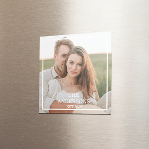Modern par Collage Photo & Minimal Family Gift Magnet
