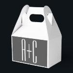 Modern Par Initialer | Grått & vit Presentaskar<br><div class="desc">Modig och modern par initialer.</div>