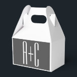 Modern Par Initialer | Grått & vit Presentaskar<br><div class="desc">Modig och modern par initialer.</div>