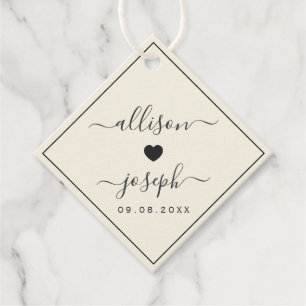 Modern par Namn Bröllop eller Shower Gift-Märkre Gåvor Etiketter