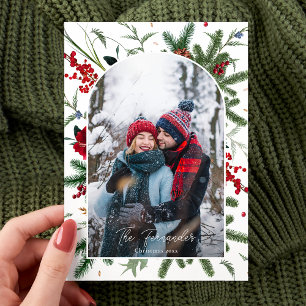 Modern par Photo Helgdag Arch Card Julkort